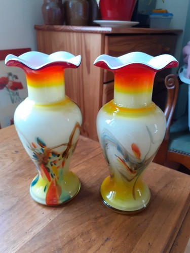Paire vases verre - paire, en