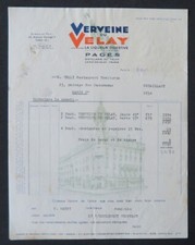 Facture LE PUY EN VELAY 1930 VERVEINE DU VELAY PAGES   llustrée 83