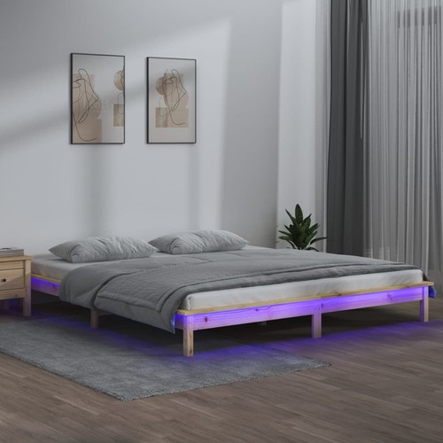 Cadre lit led gris - de,