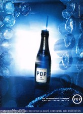 PUBLICITE ADVERTISING 075  2001  POMMERY  le champagne POP