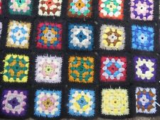 Couverture Patchwork Tricot joli plaid Gypsy Ethnique DECO VINTAGE CROCHET