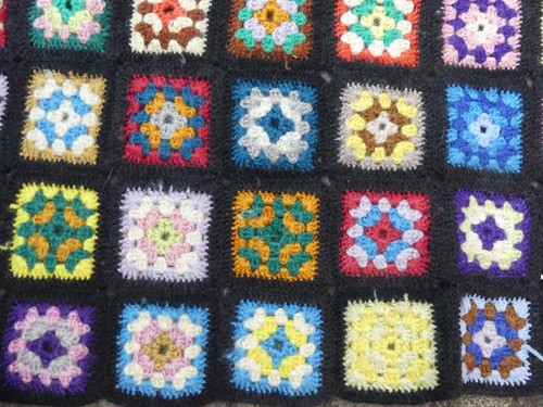 Couverture patchwork tricot - couverture,
