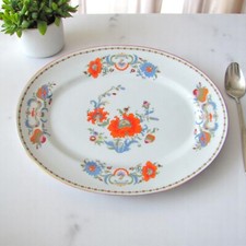 Limoges Raynaud. Plat ovale en porcelaine modèle Vieux Chine Collection Damon B