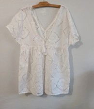 Blouse blanche coton dentelle