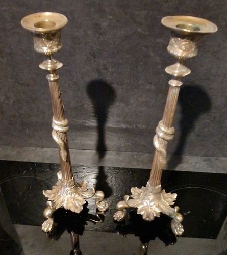 Bougeoirs bronze decors - en,