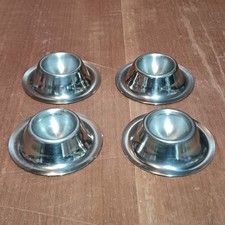 Anciens Coquetiers En Acier Inoxydable, Lot De 4, Forme Ronde Support À Oeuf
