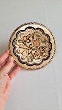 Assiette Turc vintage décorative en cuivre, gravée à la main 