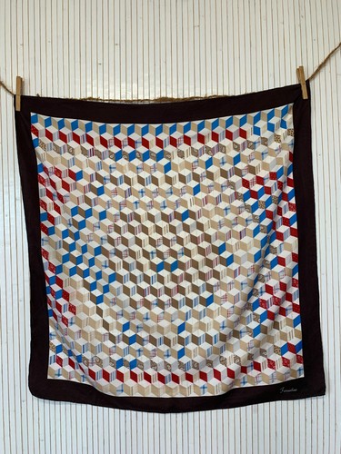 Foulard carré soie vintage - carré,