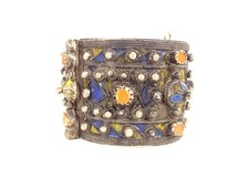 Bracelet à charnière argent émaux Algérie Kabyle Maghreb berbère fin XIXème