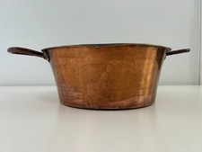 Confiturier Pot en cuivre d'époque anses forgées rivetées vintage petit format