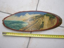 C1T4 souvenir tranche de bois peint  LE HAVRE