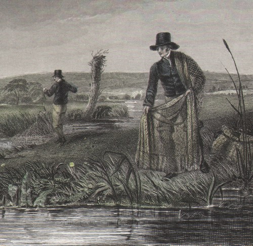 1840 gravure anglaise pêche - 1840,