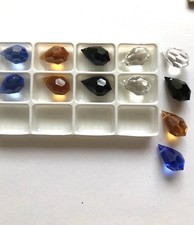 12 Preciosa Assorted 15 x 9mm Facet Crystal Drops Chandelier Jewelry New Stock