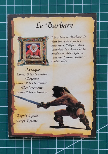 Heroquest carte personnage - heroquest, :