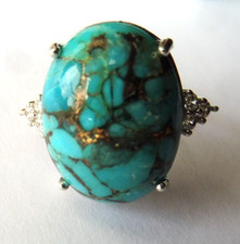 Bague turquoise réglable - turquoise-,