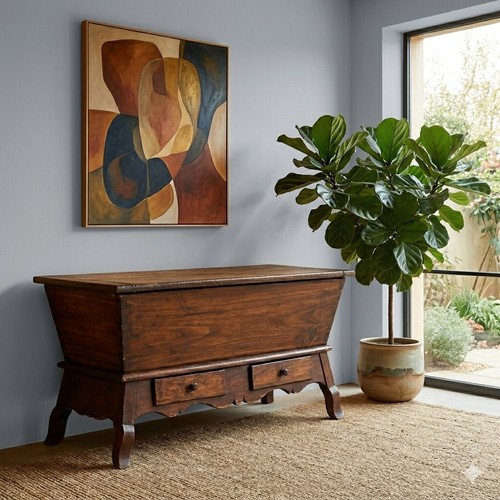 Buffet ancien peuplier teinté - buffet,