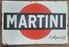 Ancienne Plaque Emaillée MARTINI vitracier neuhaus  bar pub cafe cuisine 75x50cm