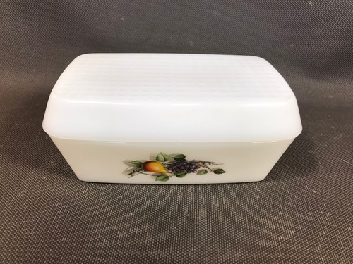 Ancien beurrier verre blanc - en,
