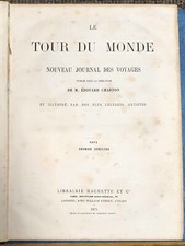 1874 Le Tour Du Monde 27-28 Français France Livre ancien illustré original