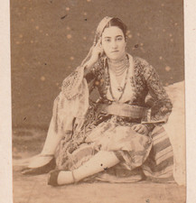FEMME MAURESQUE DANS SON INTERIEUR par PORTIER à ALGER ALGERIE PHOTO CDV