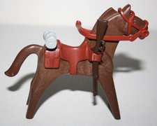 PLAYMOBIL 3811 CHEVAL MARRON SELLE COUVERTURE SOLDAT NORDISTE CAVALERIE WESTERN