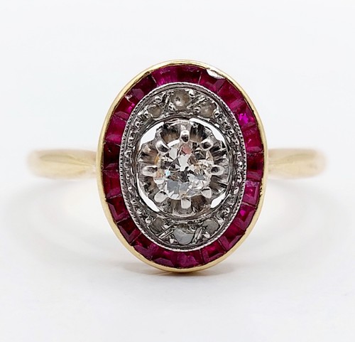 Bague cible art deco 18k - bague,