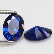Paire ovale certifiée saphir bleu du Montana naturel 4 x 3 mm pierres précieu...