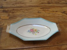 Ravier porcelaine Limoges unique (1928-1938) décor floral et argenté