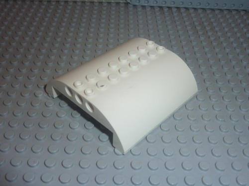 Lego white slope curved - white, 8x8x2