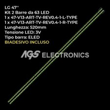 KIT 2 BARRES 63 LED TV LG 47-V13-ART-L-TYPE / R 47LA660V LC470EUGKEF1