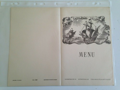 Ancien menu paquebot liberté - menu,