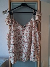 Tunique débardeur neuf taille 52-54 écru floral