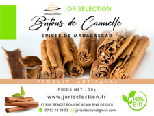 Cannelle en bâton de Madagascar  SACHET DE 50  Gr