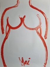 Affiche originale « Mai », anonyme, 1968 — Sérigraphie rouge, 86 x 64 cm