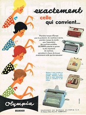 PUBLICITE ADVERTISING 044  1961  Olympia  Brunsviga  machine à écrire
