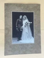 ANCIENNE PHOTOGRAPHIE CONTRECOLLEE SUR CARTON 1931 PHOTO DE MARIAGE MILITAIRE
