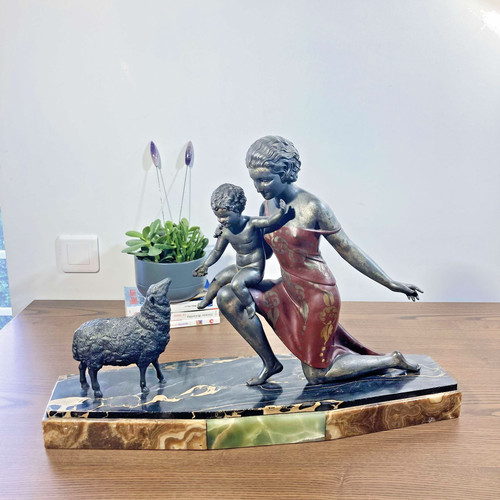 Sculpture art déco signée - art,