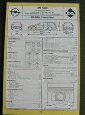 Fiche technique automobile OPEL OMEGA B moteur diesel