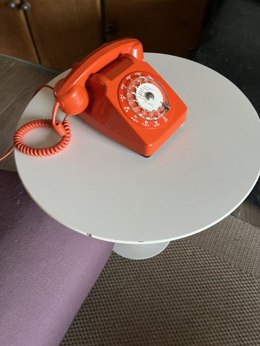 Vintage telephone orange - vintage,