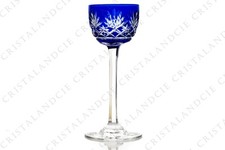 Verre à liqueur Massenet bleu foncé par Saint-Louis. Dark blue cordial glass