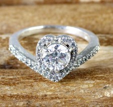 Forme Coeur Rond Blanc Diamant