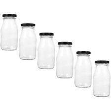  6 Pcs Verre Bouteille En Récipients De Lait Bouteilles Réutilisables
