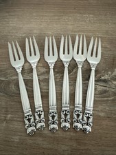 6 fourchettes Dessert pâtisserie gland Georg Jensen Sterling Danemark Acorn