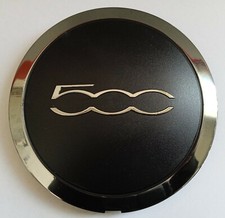 1x ENJOLIVEUR CACHE-MOYEU NOIR AVEC BORD CHROME FIAT 500 année à partir de 2007 