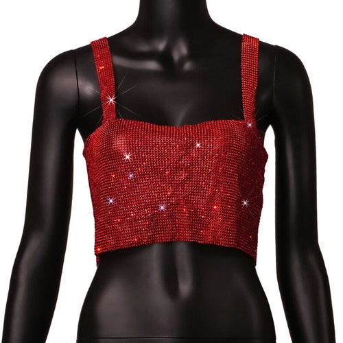 Femme strass court débardeur - strass,