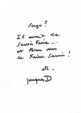 Jacques DUTRONC - Manuscrit