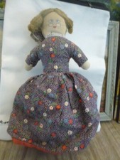 Marionnette ancienne tissu fait main - Chaperon rouge Grand Mère Loup - 33cm