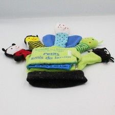 Doudou marionnette à doigts livre Petits amis du jardin QUATRE FLEUVES - 23764