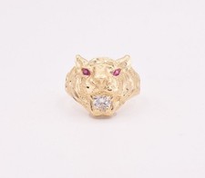 Homme Tigre Lion Tête Bague