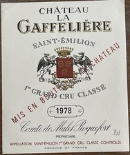 Étiquette Château La Gaffelière 1978 - 75 cl